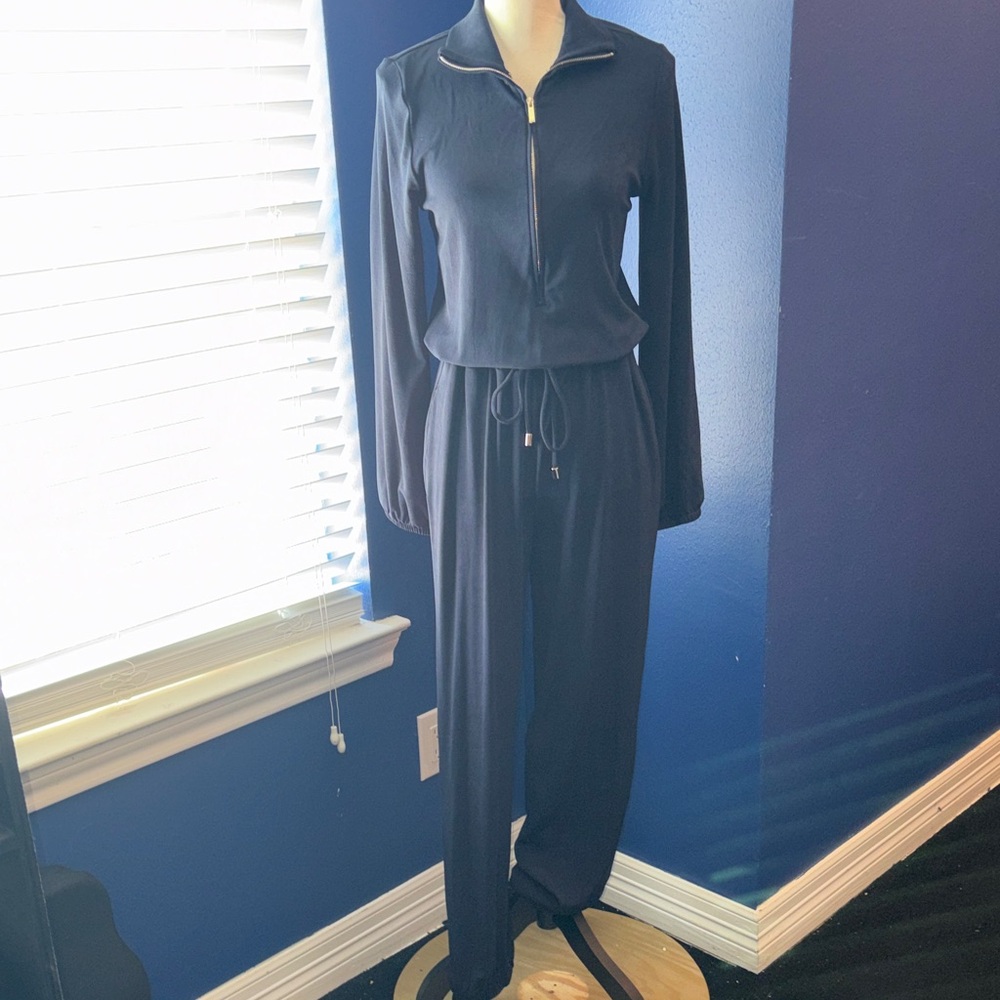 NWT Chico’s Travelers Front‑Zip Jumpsuit – India Ink – Size 0 – Silver Hardware